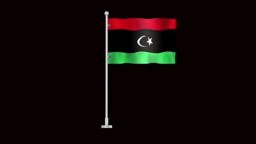 Flag Of Libya Waving