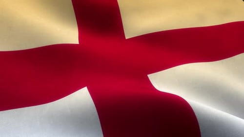Realistic Waving England Flag Seamless Loop Animation