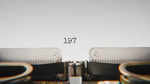 Old mechanical typewriter typing Year 1978 in a close-up view.