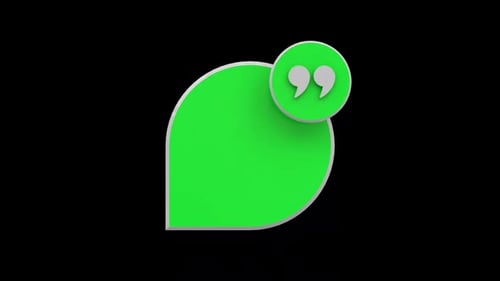 ZITATE 3D TEXT BUBBLE ALPHA LOOP GRÜN