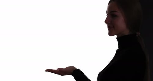 Woman Profile Presenting on White Background