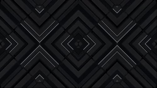 Dynamisches geometrisches Muster mit leuchtenden Neonlinien pulsiert rhythmisch