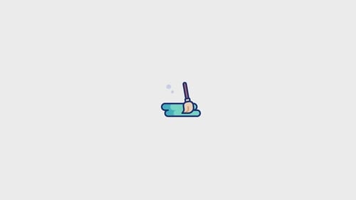 Flat Design Paint Brush Animation