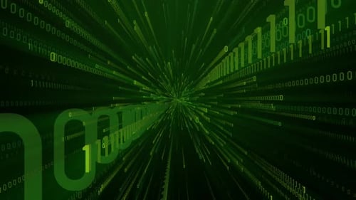 Looping background video with moving binary code in the matrix style, 4k , 60 fps