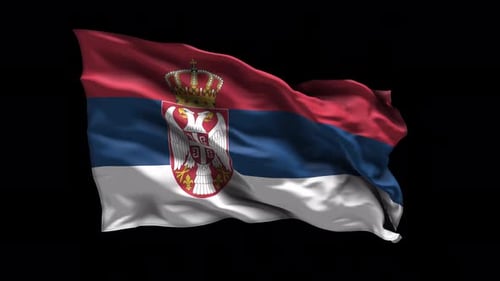 Waving Flag of Serbia Loop Animation