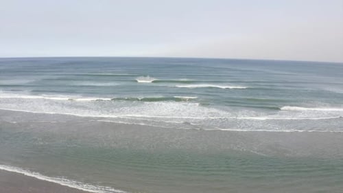 Drone of waves crashing on the Oregon coast. Canon beach oregon. 4k aerial