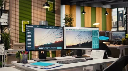 Digitales Modellierungstool auf dem Computer, das für die Entwicklung intelligenter Stromnetze verwendet wird