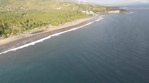 Aerial Lombok Beach Waves