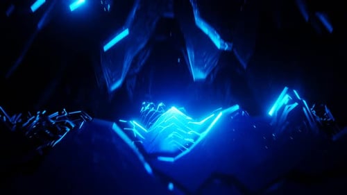 Blue Rocky Cave Background Loop Animation In 1080HD