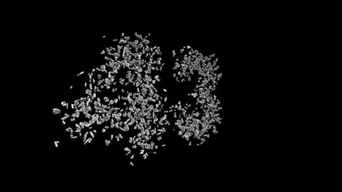 Number 43 Made of Numbers with Alpha Channel. 3D Font Number Animation. Transparent Background