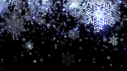 Sparkling Falling Snowflakes Winter Holiday Background