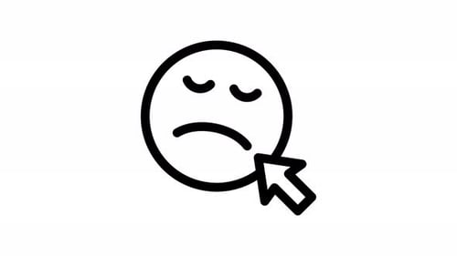 Mouse Cursor Clicking Sad Emoticon Animation