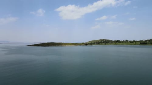 aerial lake landscape