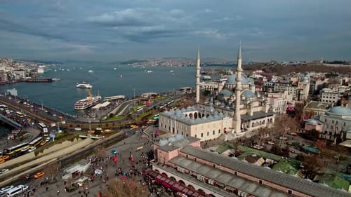 Historic Mosque, Bridge and Coastal Waterway View