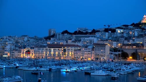 Marseille Old Port in the Night Marseille France