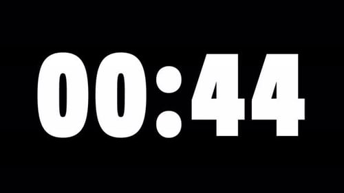 Compte à rebours d'une minute sur la typographie Hydrofilia en noir et blanc