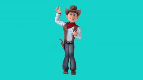 Fun 3D cartoon cowboy (with alpha channel)