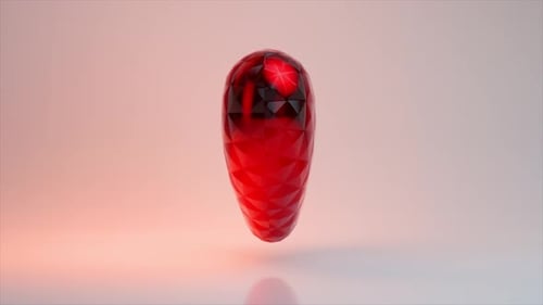 Romance and Love Concept Rotes glänzendes Herz dreht sich auf rotierendem Hintergrund Nahaufnahme 3D-Animation Seamless