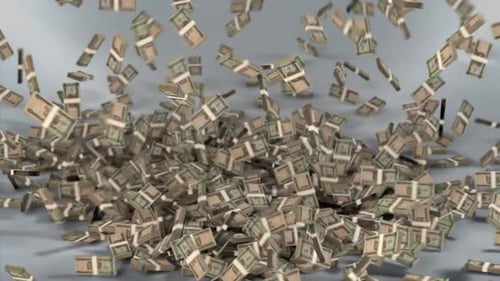 Eritrea Money - Nakfa Stacked Money Falling - Eritrean Currency