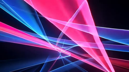Dynamic Abstract Neon Light Beams in Futuristic Style