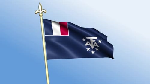 French Southern And Antarctic Lands Flag Waving Animation