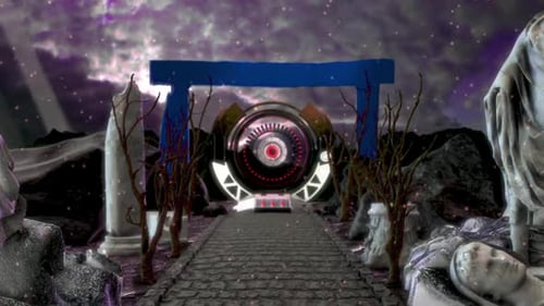3D-Portalillustration Zeitreisender Teleportation Andere Welt