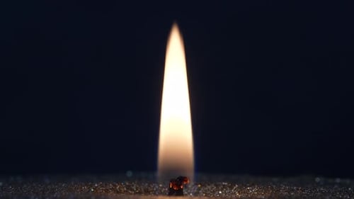 Burning Candle Flame Close Up