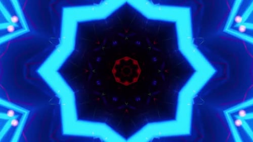 Vibrant abstract pulsating light show tunnel, dynamic futuristic glow