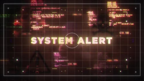 System Alert Glitch Digital Warning Animation