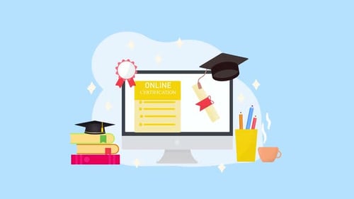 Animated Online Certification and Graduation Concept