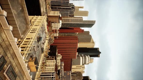 Impresionante vista vertical de la ciudad de Nueva York desde una azotea en el centro