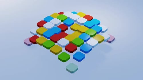 Dynamic Abstract Geometric Blocks Grid Animation