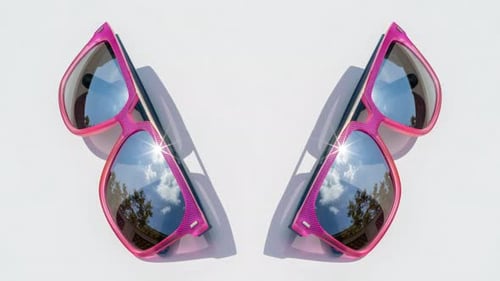 Mirrored Sunglasses Reflecting Clouds