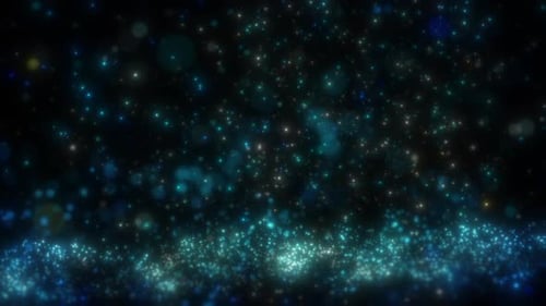 Abstract Blue Glittering Particles Loop Background