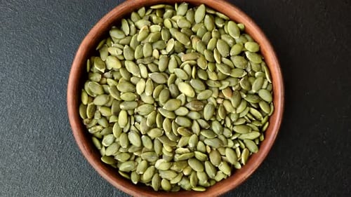 Shelled pumpkin seed kernels, salted, roasted, or raw, are a healthy ingredient. Pumpkin seeds