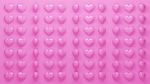 Pink Glossy Hearts Loop Animation Background