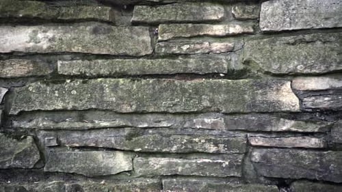 Close Up Dolly Shot of a Stone Wall