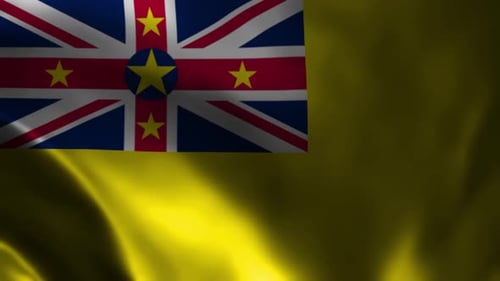 Seamless Niue Flag Waving Animated Background