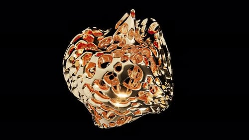 Abstract Shell Gold Grid Move Wave Endless