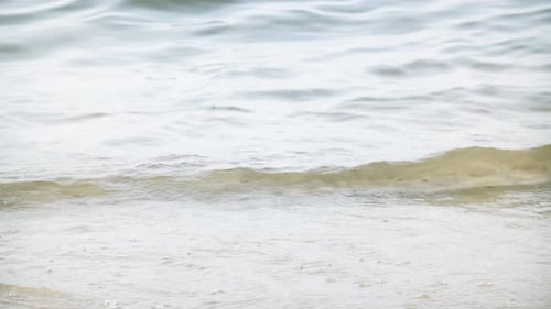 Close-up of waves near the empty shore.