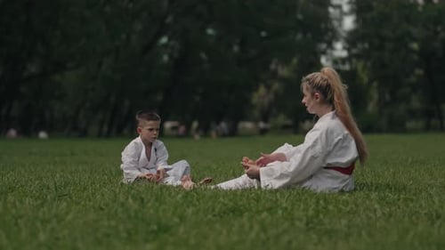 Karate Training In The Park