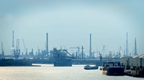 Port of Antwerp on Sunset Antwerp Belgium