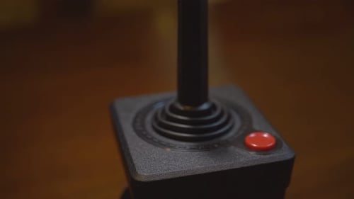 Close-Up Of Rotating TV Video Game Joystick. 4K Footage