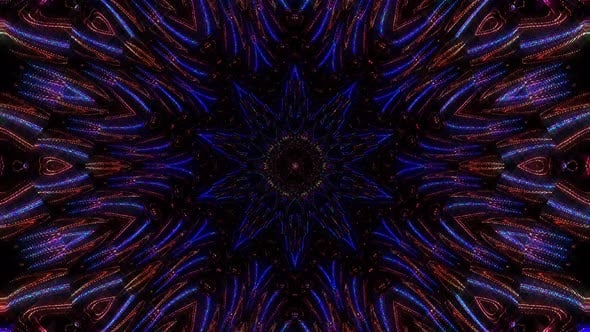 Glowing Neon Geometric Abstract Kaleidoscope Background, Backgrounds ...