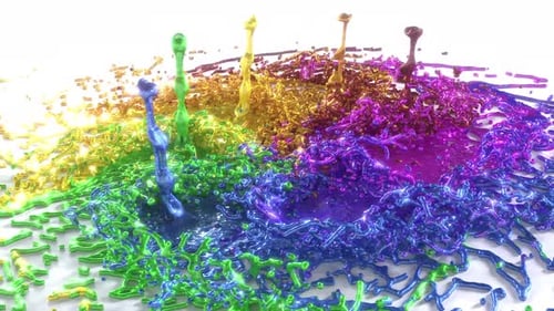 Das Intro von Color Mix Paints Froze Splashes kann endlos losgespielt werden