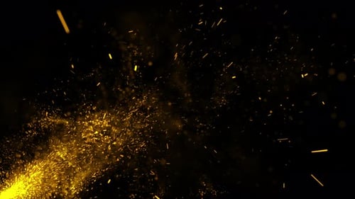 Feuerpartikel isoliert auf schwarzem Hintergrund
