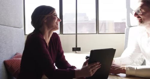 Corporate Team Meeting in Modern Office Environment