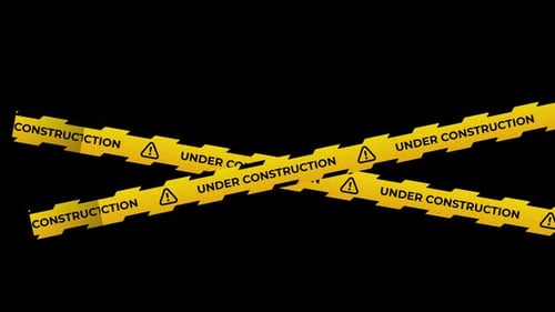 Animated Under Construction Warning Tape Reveal