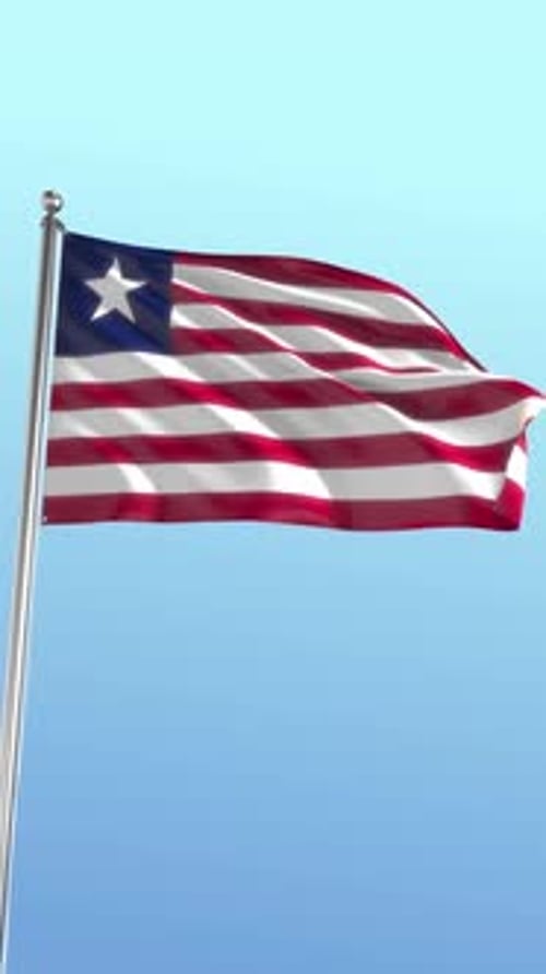 Liberia National Flag Waving Loop Animation