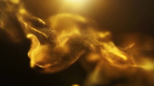 Elegant Golden Swirling Particles Abstract Background Animation